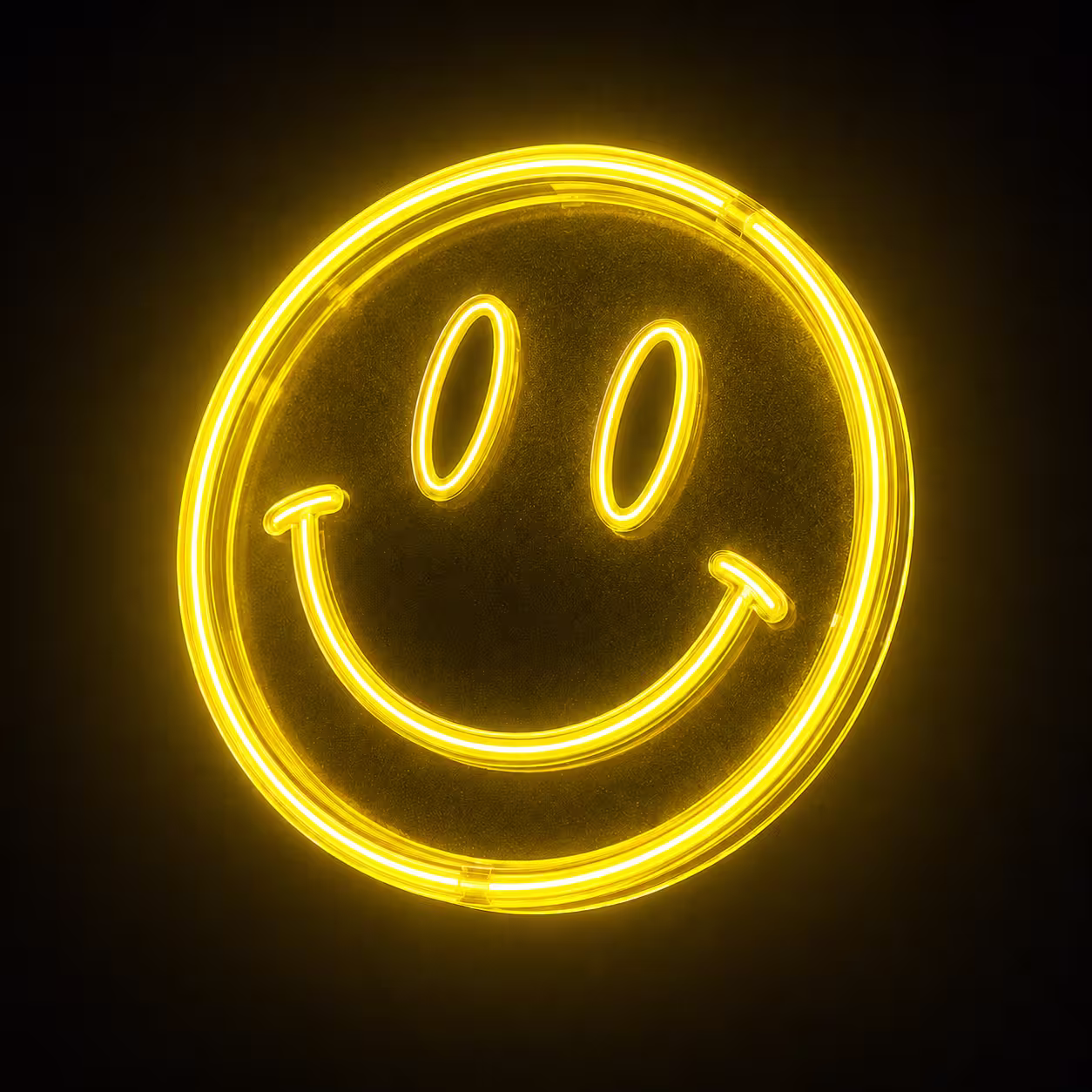 neon yellow smiley face